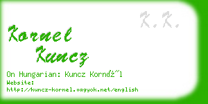 kornel kuncz business card